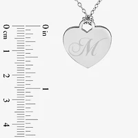 Personalized Sterling Silver Initial Heart Pendant Necklace
