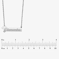Personalized Womens Sterling Silver Cross Bar Name Pendant Necklace