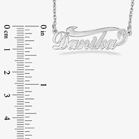 Womens Diamond Accent Natural White Sterling Silver 18 Inch Name Necklace