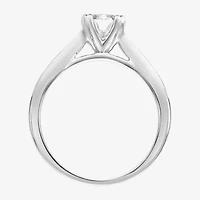 Womens 1 CT. T.W. Lab Created White Moissanite Sterling Silver Round Solitaire Engagement Ring