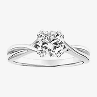 Womens 1 CT. T.W. Lab Created White Moissanite Sterling Silver Round Solitaire Engagement Ring