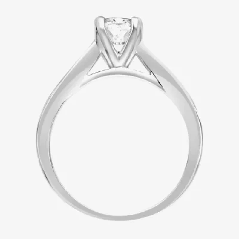 Womens 1 CT. T.W. Lab Created White Moissanite Sterling Silver Oval Engagement Ring