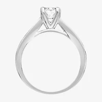 Womens 1 CT. T.W. Lab Created White Moissanite Sterling Silver Oval Engagement Ring