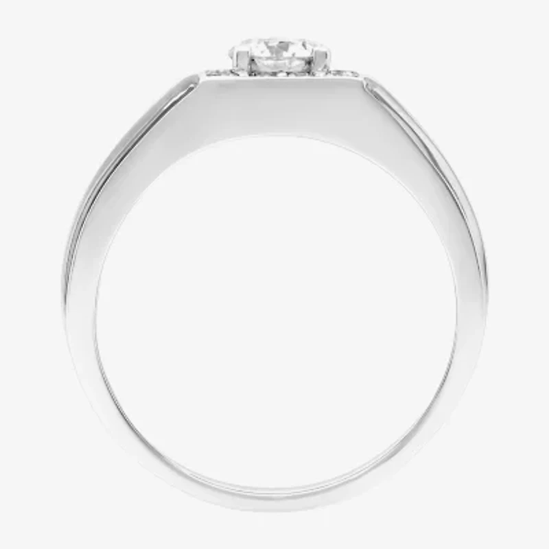 Mens 9M 1 1/2 CT. Lab Created White Moissanite Sterling Silver Round Wedding Band