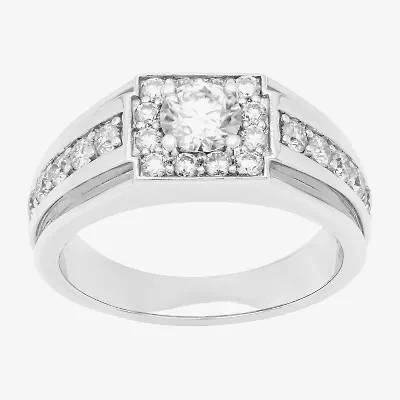 Mens 9M 1 1/2 CT. Lab Created White Moissanite Sterling Silver Round Wedding Band