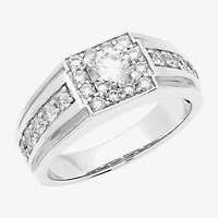 Mens 9M 1 1/2 CT. Lab Created White Moissanite Sterling Silver Round Wedding Band