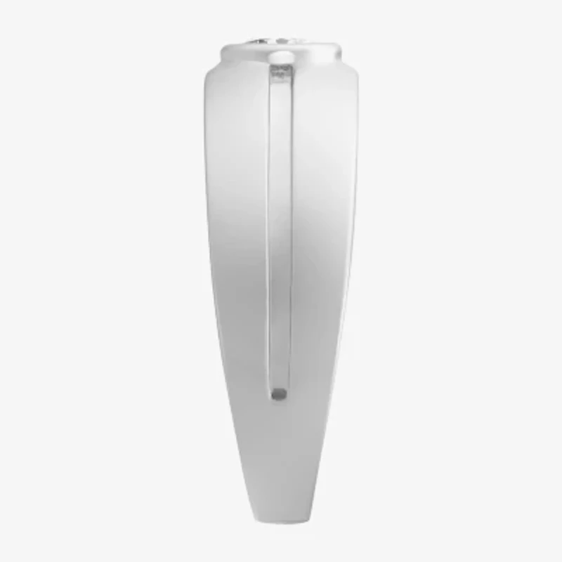 Mens 8MM 1 CT. Lab Created White Moissanite Sterling Silver Round Wedding Band