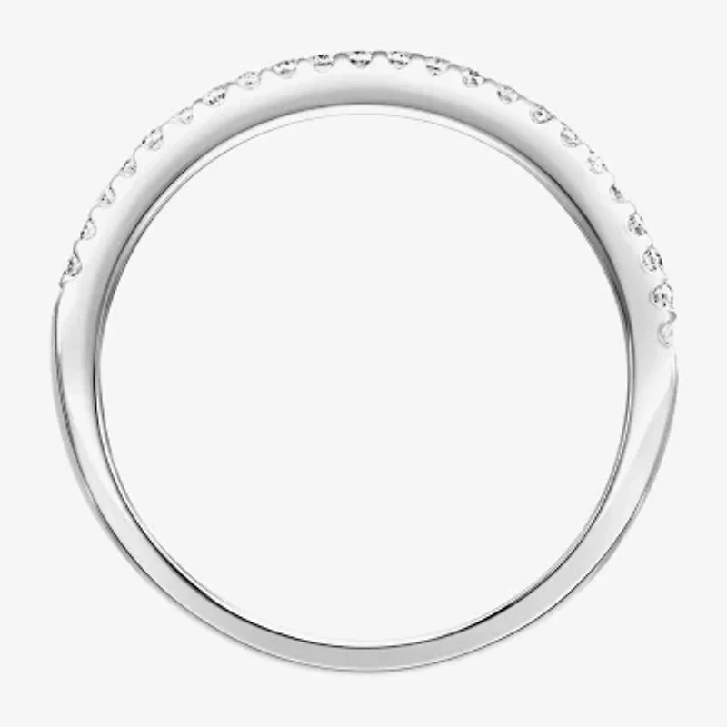 Womens 10MM 2 CT. Lab Created White Moissanite Sterling Silver Round Anniversary Band