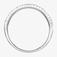 Womens 10MM 2 CT. Lab Created White Moissanite Sterling Silver Round Anniversary Band
