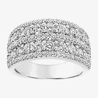 Womens 10MM 2 CT. Lab Created White Moissanite Sterling Silver Round Anniversary Band