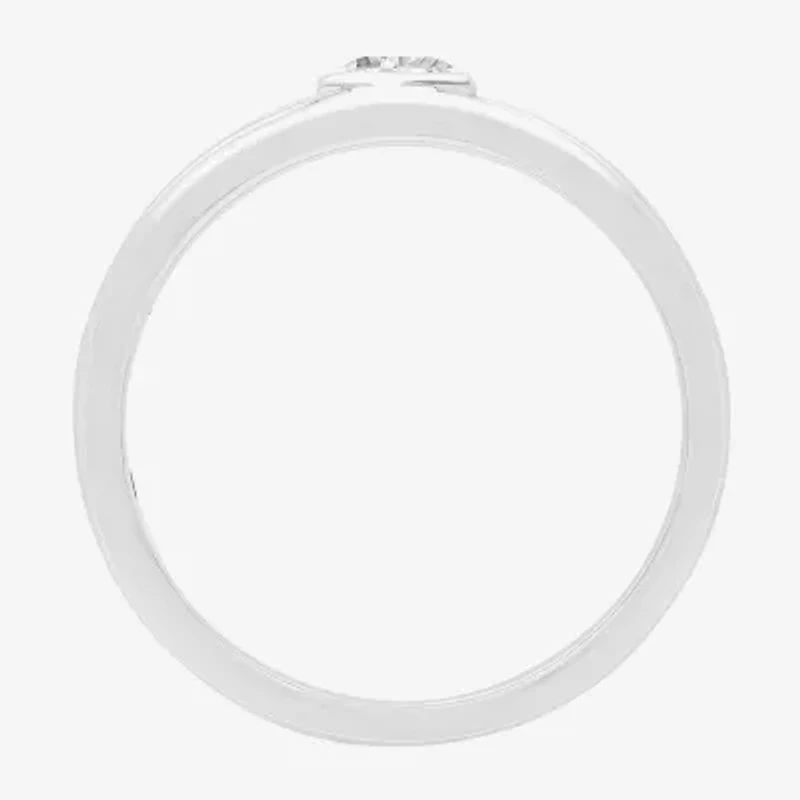 Mens 8MM 1 CT. Lab Created White Moissanite Sterling Silver Round Wedding Band