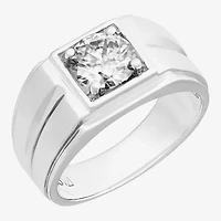 Mens 11M 1 1/2 CT. Lab Created White Moissanite Sterling Silver Round Wedding Band