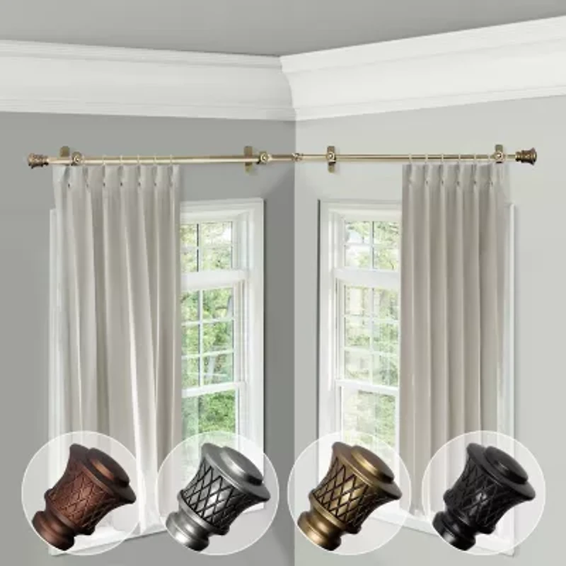 Rod Desyne Lennart Corner 3/4 Adjustable Curtain