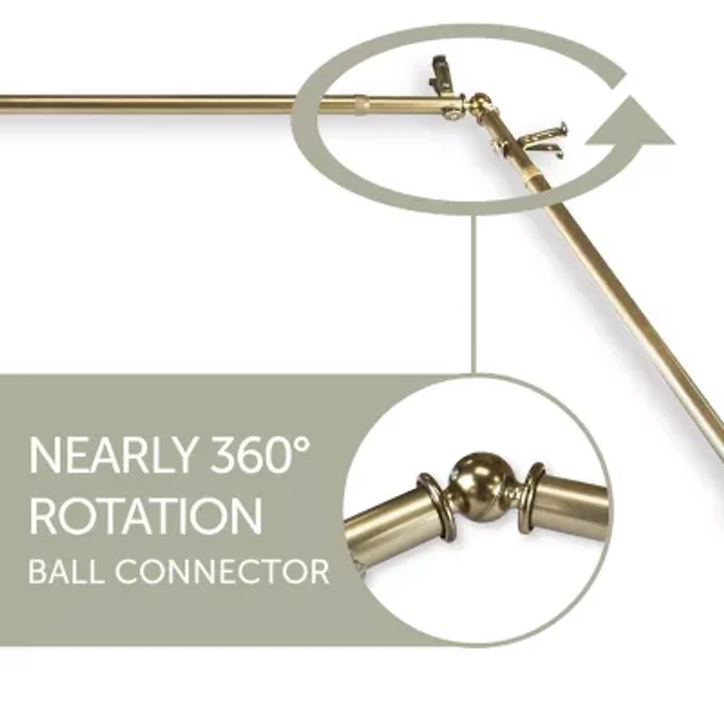 Rod Desyne Christiano Corner 3/4 Adjustable Curtain