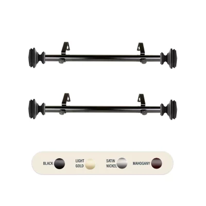 Rod Desyne (Set Of 2) Bedpost 1 Adjustable Side Curtain