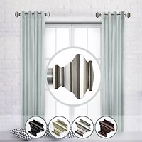 Rod Desyne (Set Of 2) Fern 1 Adjustable Side Curtain