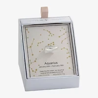 Sparkle Allure Zodiac Womens 2MM Cubic Zirconia Pure Silver Over Brass Band