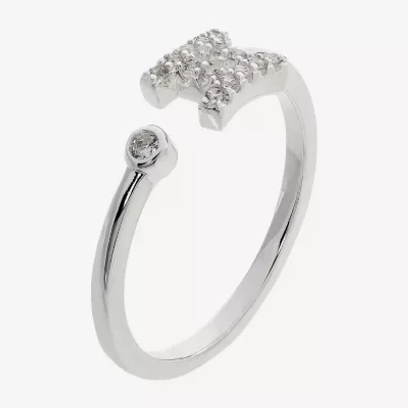 Sparkle Allure Zodiac Womens 2MM Cubic Zirconia Pure Silver Over Brass Band