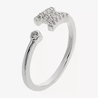 Sparkle Allure Zodiac Womens 2MM Cubic Zirconia Pure Silver Over Brass Band