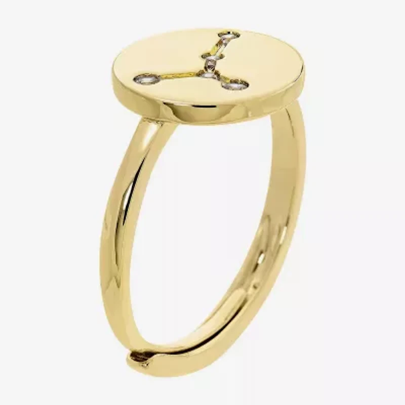 Sparkle Allure Zodiac Womens 2.5MM Cubic Zirconia 14K Gold Over Brass Round Band