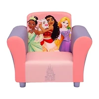 Disney Tiana, Moana and Rapunzel Princesses Upholstered Kids Chair
