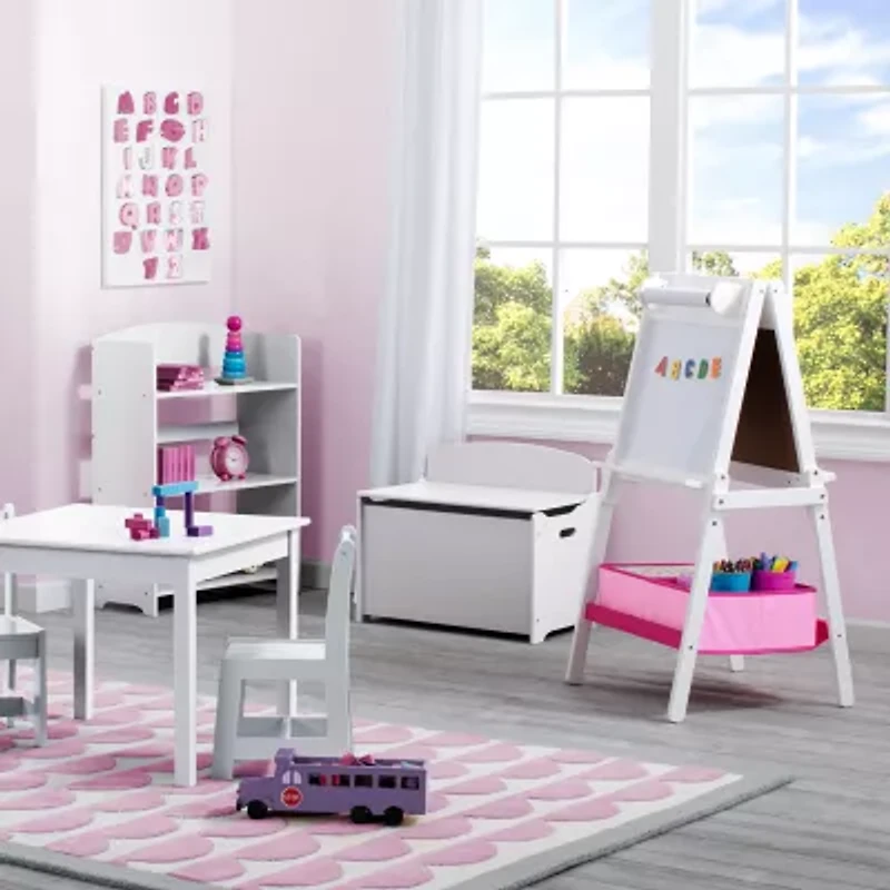 Delta Children Mysize Double-Sided Storage Easel - White Easel