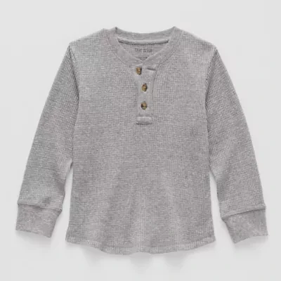 Okie Dokie Toddler & Little Boys Long Sleeve Regular Fit Henley Shirt