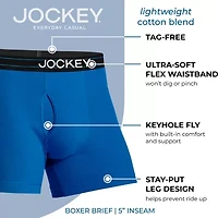 Jockey Everyday Casual Lightweight Cotton Blend Mens Boxer Briefs 2544