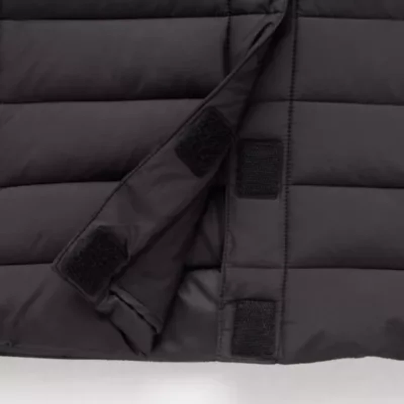 St. John's Bay Womens Plus Adaptive Hooded Easy-on + Easy-off Midweight Puffer Jacket