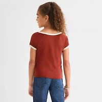 Eyeshadow Big Kid Girls Crew Neck Short Sleeve T-Shirt