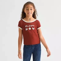 Eyeshadow Big Kid Girls Crew Neck Short Sleeve T-Shirt