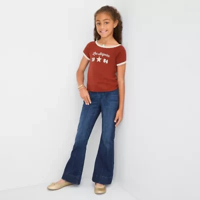 Eyeshadow Big Girls Crew Neck Short Sleeve T-Shirt