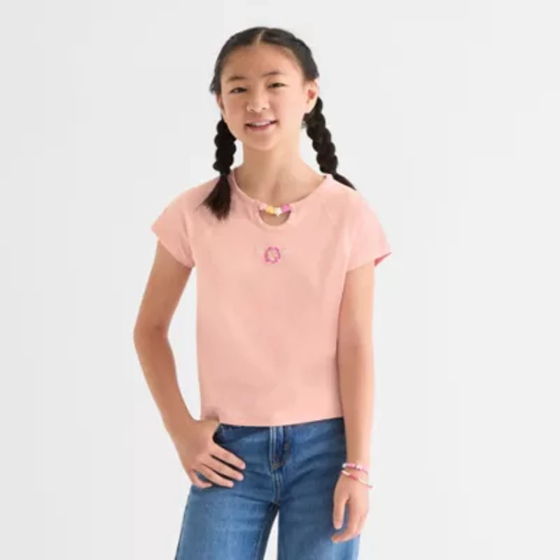 Self Esteem Big Kid Girls Round Neck Short Sleeve T-Shirt