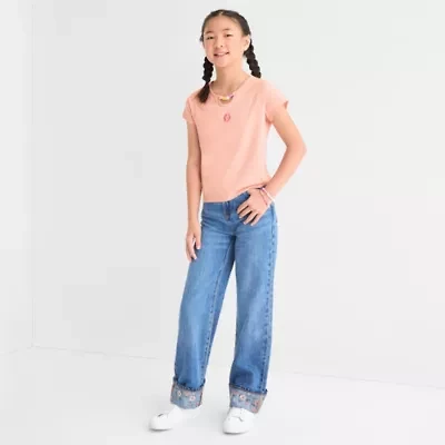 Self Esteem Big Kid Girls Round Neck Short Sleeve T-Shirt