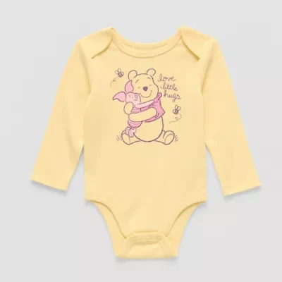 Disney Baby Girls Winnie The Pooh Crew Neck Long Sleeve Bodysuit
