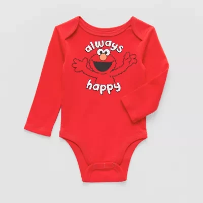 Sesame Elmo Baby Boys Street Crew Neck Long Sleeve Bodysuit