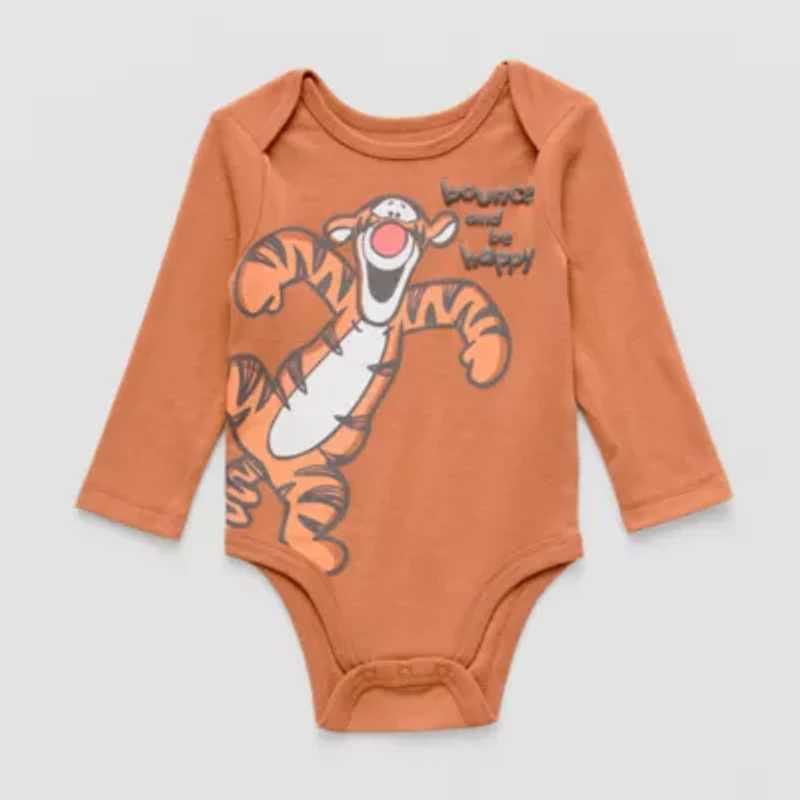 Disney Baby Boys Tigger Crew Neck Long Sleeve Bodysuit