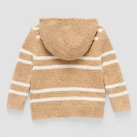 Okie Dokie Baby Boys Hooded Long Sleeve Zipper Striped Cardigan