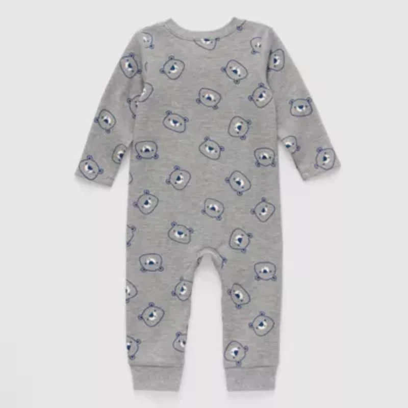 Okie Dokie Waffle Baby Boys Long Sleeve Jumpsuit