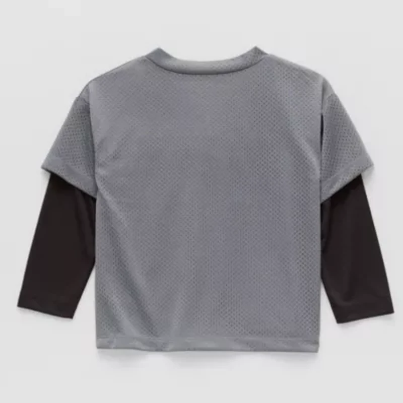 Okie Dokie Toddler & Little Boys V Neck Long Sleeve Regular Fit Graphic T-Shirt