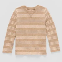 Okie Dokie Textured Knit Toddler & Little Boys Crew Neck Long Sleeve T-Shirt
