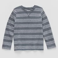 Okie Dokie Textured Knit Toddler & Little Boys Crew Neck Long Sleeve T-Shirt