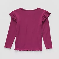 Okie Dokie Toddler & Little Girls Crew Neck Long Sleeve T-Shirt