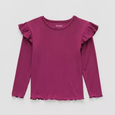 Okie Dokie Toddler & Little Girls Crew Neck Long Sleeve T-Shirt