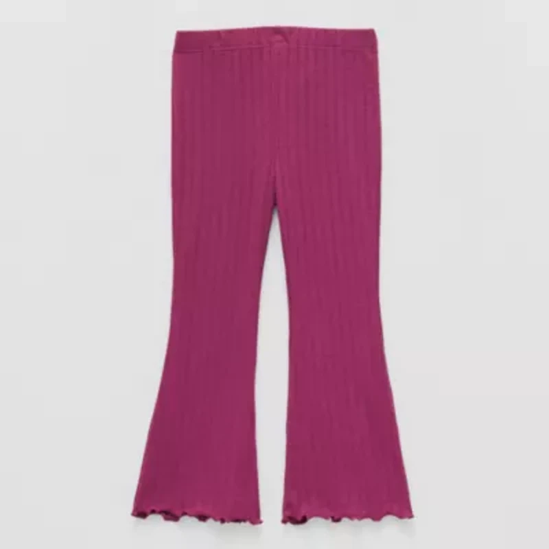 Okie Dokie Toddler & Little Girls Knit Flare Full Length Leggings