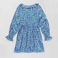 Thereabouts Little & Big Kid Girls Long Sleeve Wrap Dress