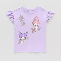 Little & Big Girls Crew Neck Short Sleeve Kuromi My Melody Graphic T-Shirt