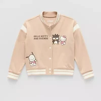 Little & Big Kid Girls Fleece Hello Kitty Lightweight Varsity Jacket