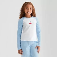 Thereabouts Little & Big Kid Girls Round Neck Long Sleeve Graphic T-Shirt