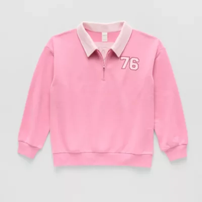 Thereabouts Little & Big Kid Girls Long Sleeve Casual Quarter-Zip Pullover